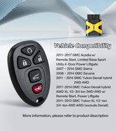 Self Programmable Car Key Keyless Entry Remote Replacement for 2007-2014 GMC Sierra/2008-2010 Saturn Vue 315MHZ with FCC: OUC60221 OUC60270